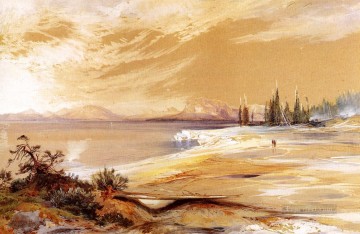 イエス Painting - イエローストーン湖畔の温泉の風景 トーマス・モラン